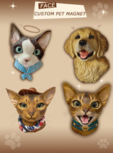 Custom Polymer Clay Pet Magnet – 7 cm (2.76 in) Personalized Pet Face Fridge Magnet
