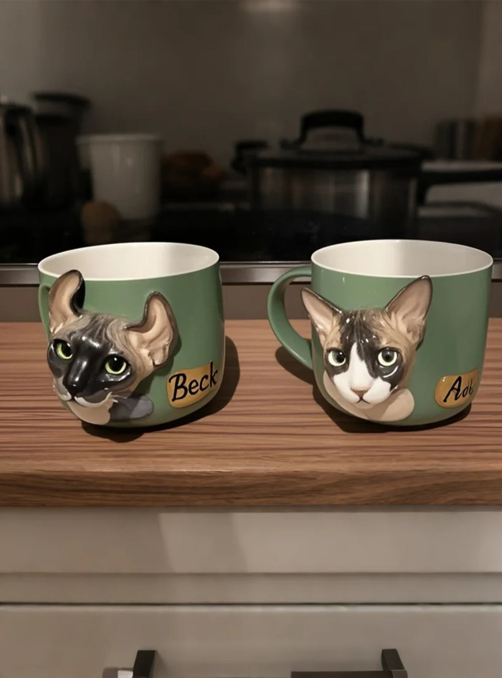 Custom Polymer Clay Pet Face Mug – 3D Portrait Attachment on Ceramic Mug