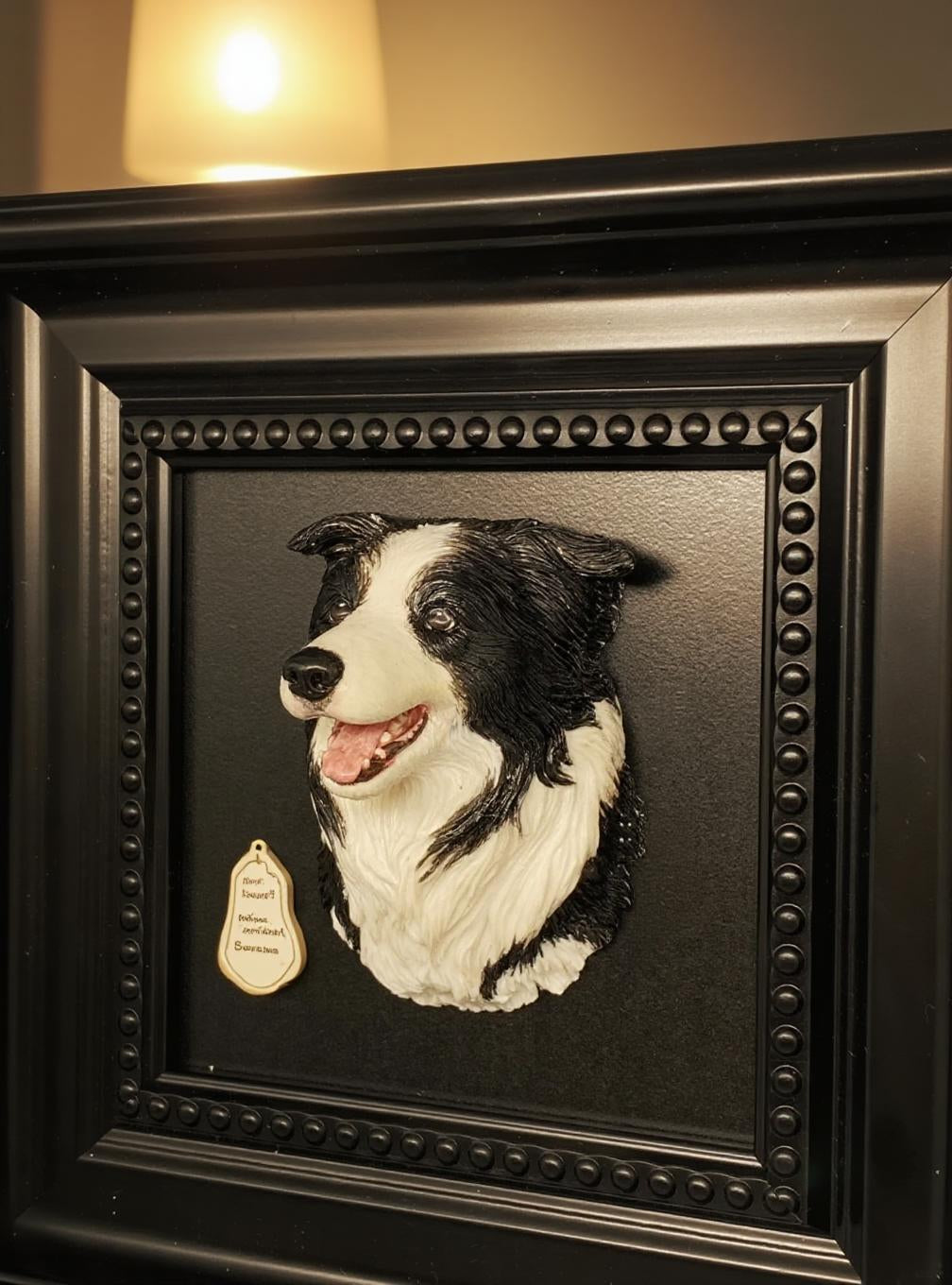 Custom Polymer Clay Pet Portrait Frame – 10 cm (3.94 in) Personalized 3D Pet Head Sculpture