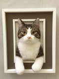 Needle-Felted Pet Portrait with Front Paws – Wool Felt Half-Body Keepsake (approx. 25 cm / 9.84 in)